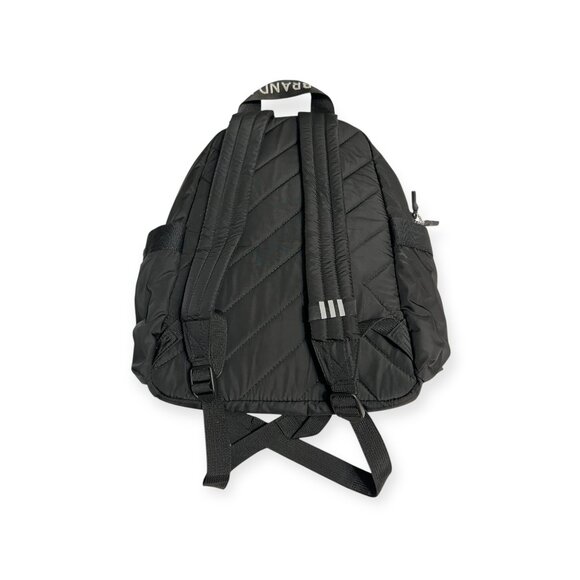 Adidas Black Quilted Puffer Backpack Logo Front Adjustable Straps Unisex - Picture 2 of 11